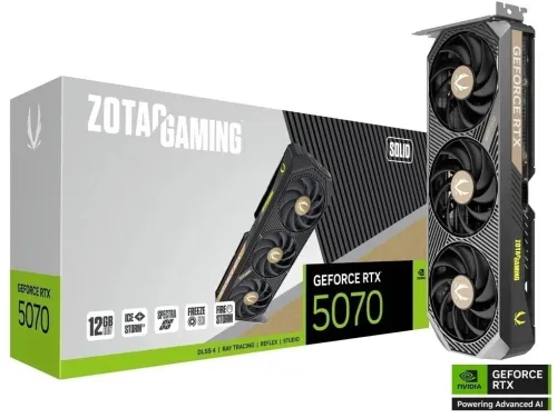 CARTE GRAPHIQUE ZOTAC GAMING GEFORCE RTX 5070 SOLID 12GB OC GDDR7