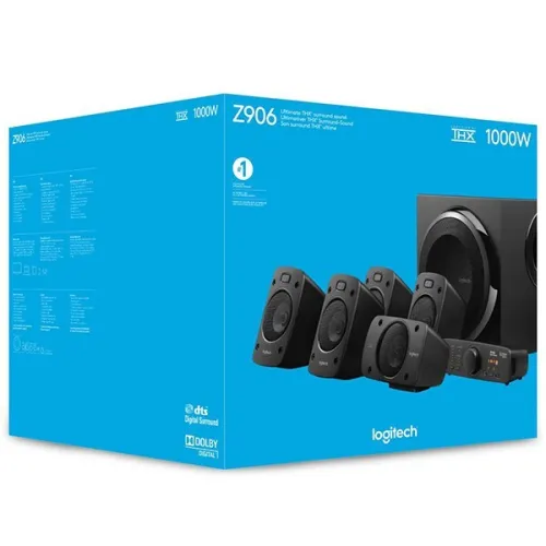 LOGITECH Z906 SYSTÈME AUDIO - ENSEMBLE 5.1 - THX - 500 WATTS - JACK 3.5MM - AUDIO NUMÉRIQUE - PC & CONSOL - BLACK