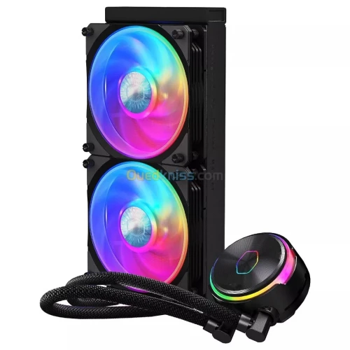 COOLER MASTER MASTERLIQUID PL240 FLUX - WATERCOOLING ARGB BLACK - INTEL ET AMD - 2 FAN LED 120MM