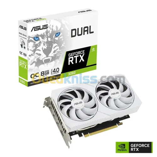 CARTE GRAPHIQUE ASUS DUAL RTX 3060 8GB  WHITE