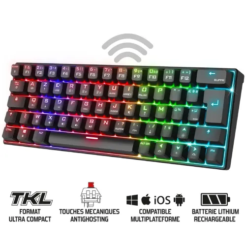 Clavier Gamer Semi Mécanique Bluetooth 5.0/Sans Fil 2.4 Ghz ELITE K70 CLA-EK70RF Spirite Of Gamer