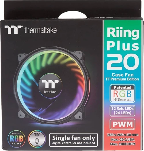 VENTILATEUR BOITIER THERMALTAKE RIING PLUS 20 RGB TTPREMIUM