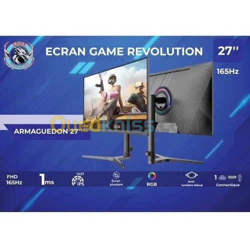 Écran GAME REVOLUTION ARMAGUEDON 27 165HZ 1MS AJUSTABLE