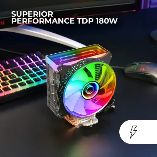 AIR COOLING MARS GAMING MCPU-VR- INFINITY MIRROR ARGB- TDP 180W-120MM ULTRA SILENCIEUX-
