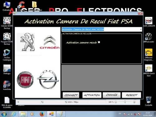 برنامج تفعيل الكاميرا FIAT, PEUGEOT,  OPEL 