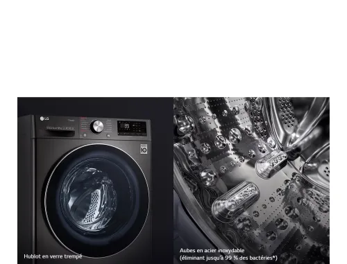 Lave-linge Séchant LG 13 Kg / 8 Kg  F4V9LCP2EE Vapeur Steam+ Défroissage + Séchage Intelligent