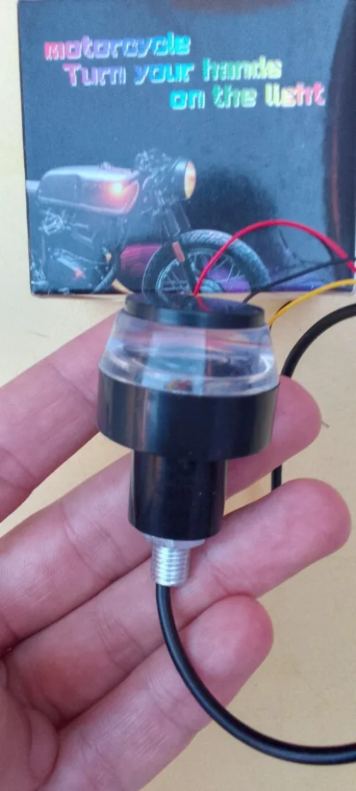 12V Moto LED Guidon, Lumière Blanc Jaune, Clignotant Poignée/ مصباح إشارة خاص بمقود الدراجة النارية 