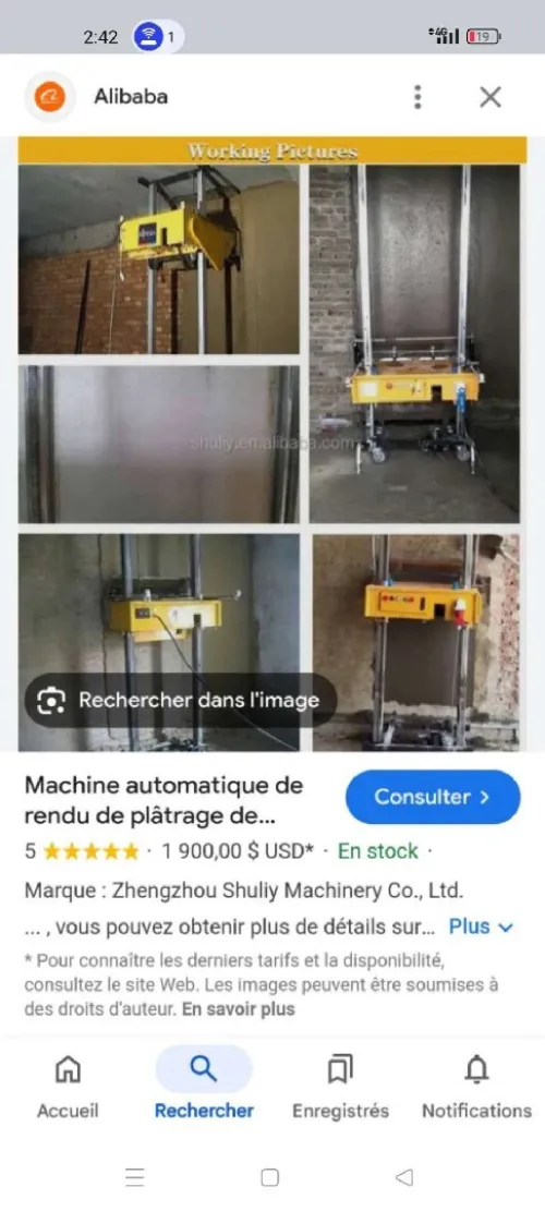 Machine automatique à platrage murale 
