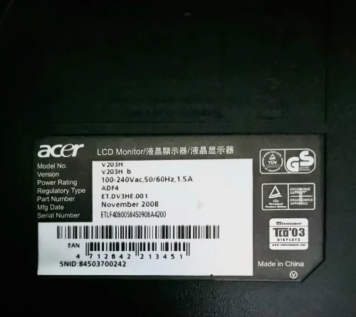 Écran ACER 20" pouces