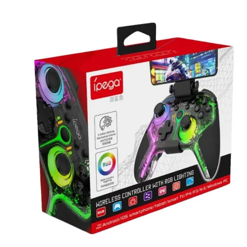(التوصيل فقط)  Manette de jeu sans fil IPEGA PG-9666TH avec poignets lumineux RGB - يد تحكم لاسلكية