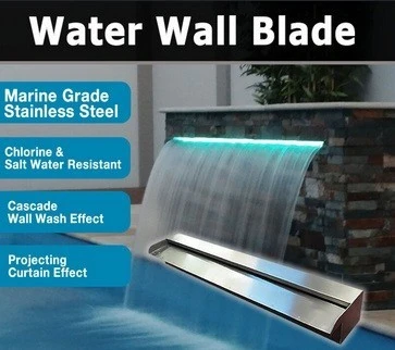 vente kit cascade fontaine, lame d'eau inox ,بيع شلال مع طقم كامل من الفولاذ المقاوم للصدأ