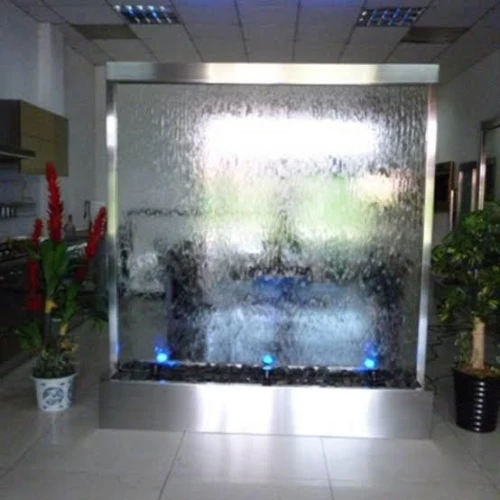 réalisation de fontaine, mur d'eau et mur a bulle. شلال sur mesure