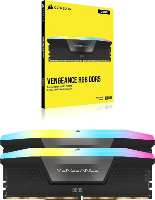 RAM Corsair Vengeance RGB Black, DDR5, 32GB, 6000MHz, CL30, Kit of 2