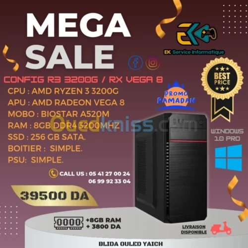 CONFIG R3 3200G /RX VEGA 8
