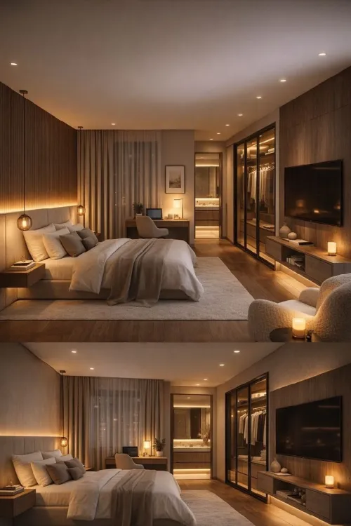 Chambre a coucher aménagée sur mesure