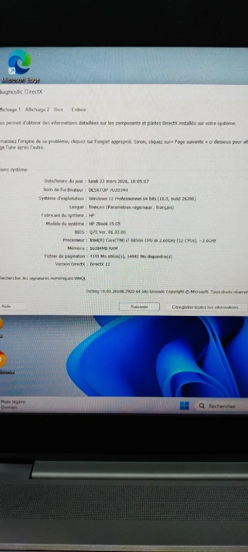 HP ZBOOK 15 G5 I7 8eme