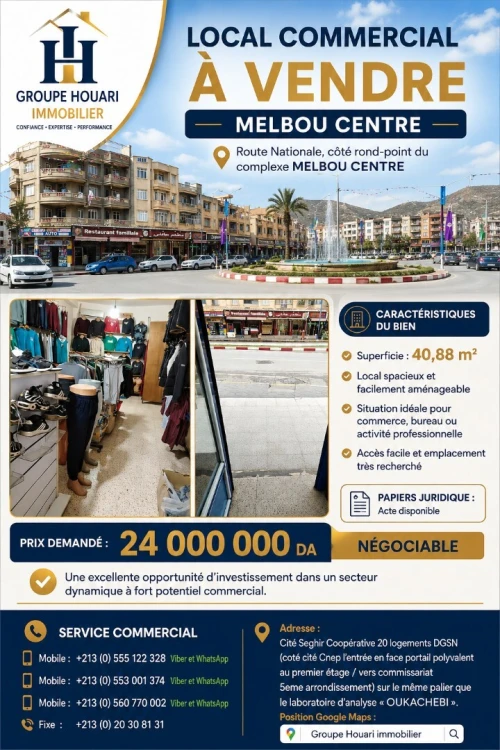 Vente Local Béjaïa Melbou