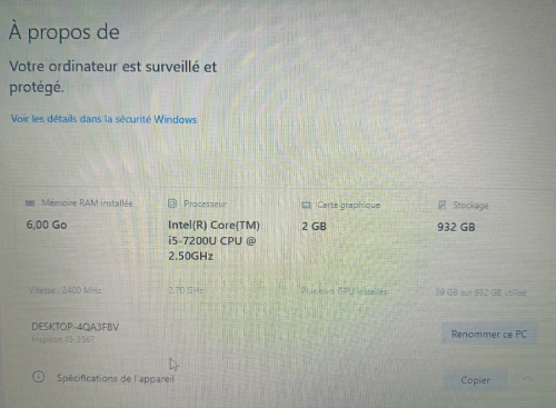 Pc DELL i5 7eme (6/1TB) Double Carte Graphique