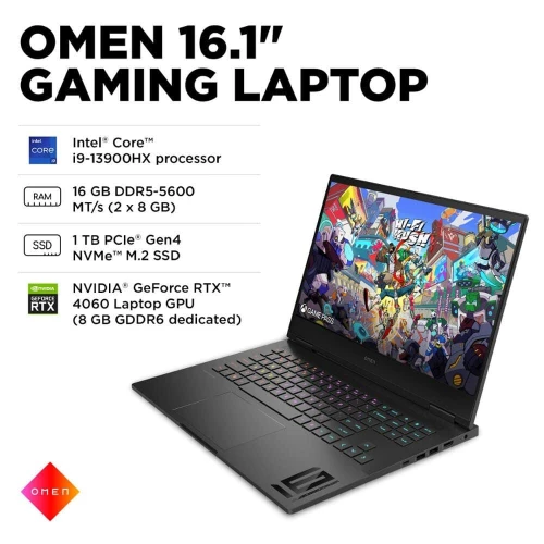 VENDU - HP OMEN 16-wf0032TX, Intel Core i9-13900HX, 16GB 5600MHz, 1TB SSD, 16" 2K 240Hz, RTX4060 8GB