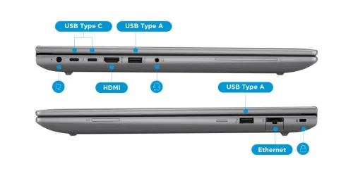HP ZBook Power 16 pouces G11A, AMD Ryzen 7 8845HS, 32GB 5600MHz, 1TB SSD, RTX A1000 6GB