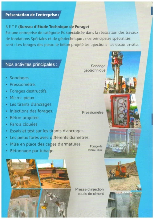 Travaux de fondations spéciales et de géotechnique