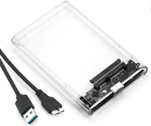 RACK Disque Dur SSD/HDD SATA 2.5 USB 3.0 TRANSPARENT