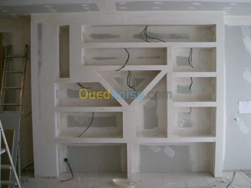 Faux plafond, Parquet revetement mural