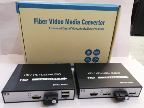 CONVERTISSEUR KVM " HDMI-USB-AUDIO " FIBRE OPTIQUE SM SIMPLEX SC