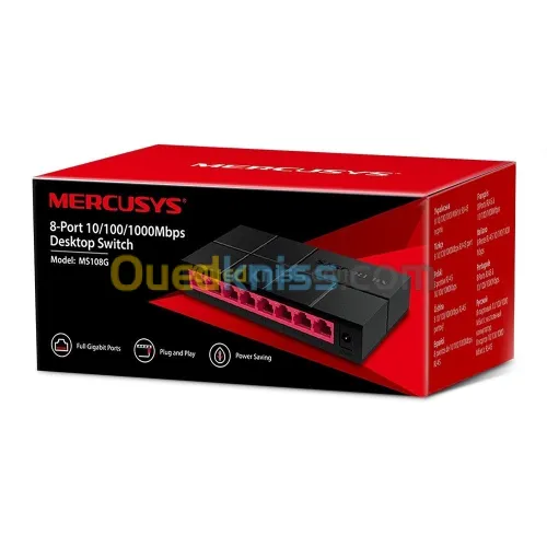 SWITCH MERCUSYS MS108G 8-Ports 10/100/1000 Mbps
