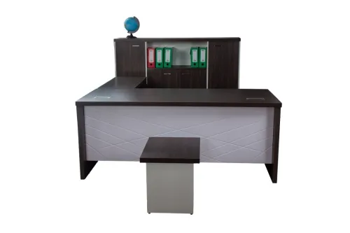 ENSEMBLE DE BUREAU PDG MDF ACAJOU