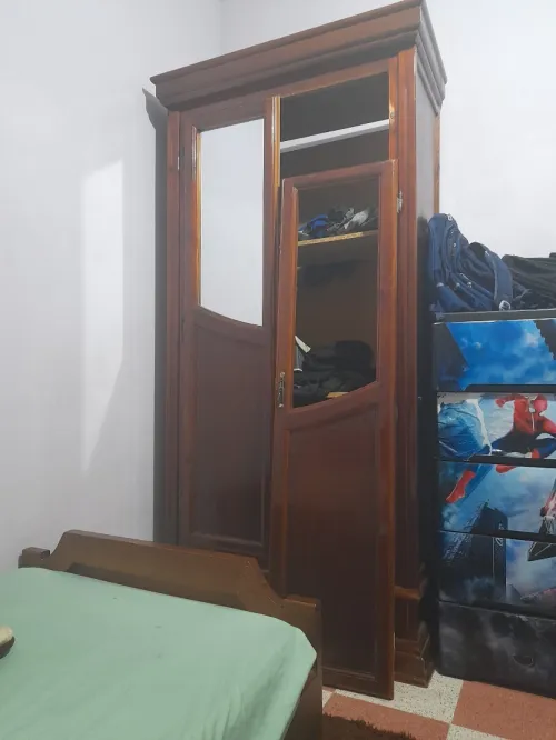 خزانة دات بابين  من الحطب الأحمر مستعملة ة ة بنسبة ستون بالمئة