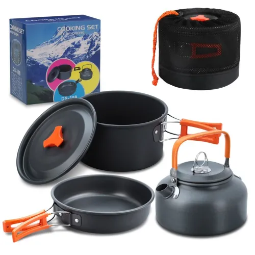 Set Cuisine Portable en Aluminium pour Outdoor  Camping et Randonnée