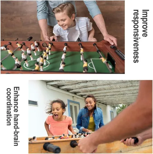 Table de Baby-Foot en bois MidiLi - jeu convivial à 6 barres