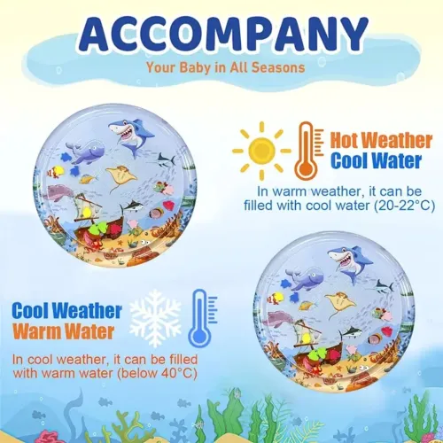 Tapis dEau Sensoriel pour Bébé 100cm de Jeu et dÉveil Aquatique