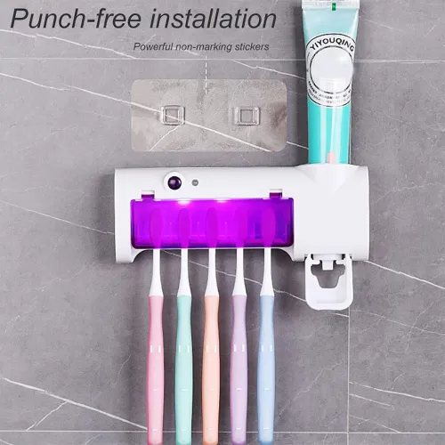 Hygiène & Organisation  Stérilisateur + Porte-Brosses à Dents 2-en-1