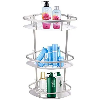 Coin Support pour salle de bain en Aluminum 3 ÉTAGÈRES