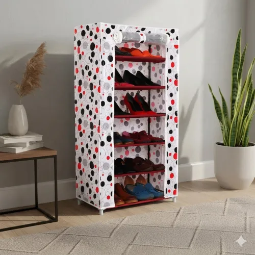 Armoire Chaussures avec Fermeture Zippée  6 Compartiments