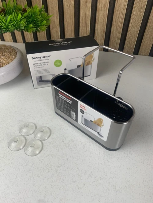 Porte-Éponge pour Évier en Acier Inox  Organiseur de Cuisine