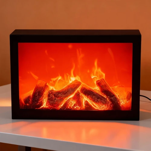 Cheminée LED Moderne Effet Flamme  Forme Rectangulaire