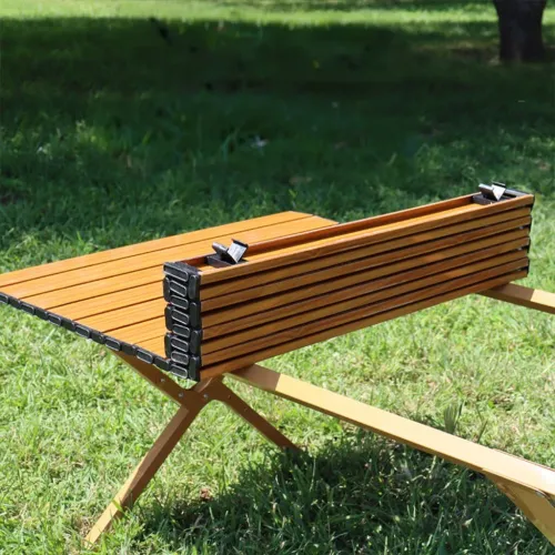 Table Pliable Outdoor Aluminium  Style Bois Élégant