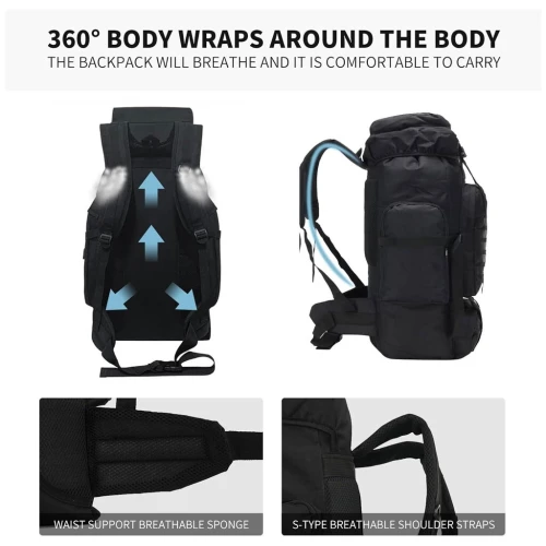 Sac à Dos Tactique URUS 80L pour Randonnée et Trekking SDM09