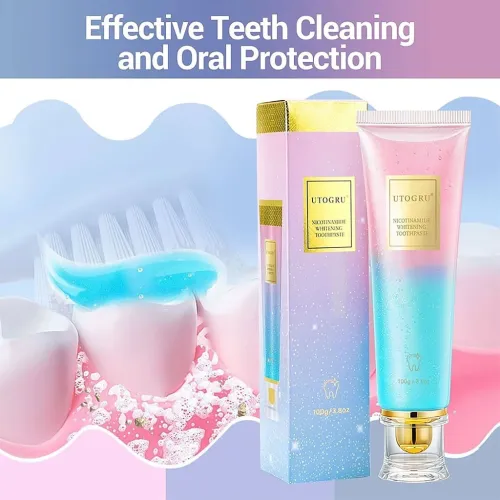 UTOGRU Dentifrice Triple Action Blanchissant à la Niacinamide