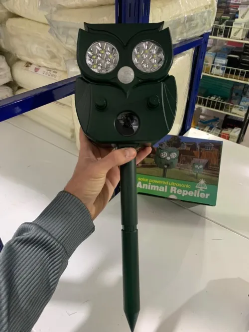 Appareil Répulsif Hibou à Énergie Solaire  Ultrasons Anti-Rongeurs et Oiseaux