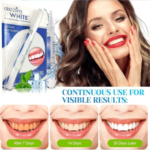 Stylo pour Blanchiment des Dents 2 Parties avec Brosse Douce