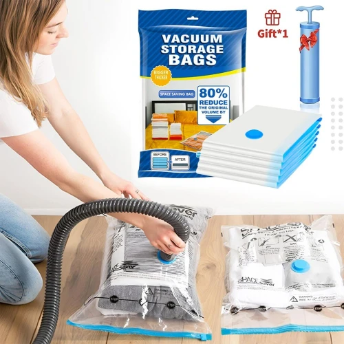 Sacs de Rangement Sous-Vide Réutilisables (5 PCS) avec Pompe