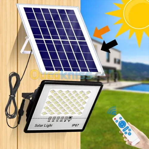 Eclairage dextérieur avec panneau solaire 60W étanches IP67