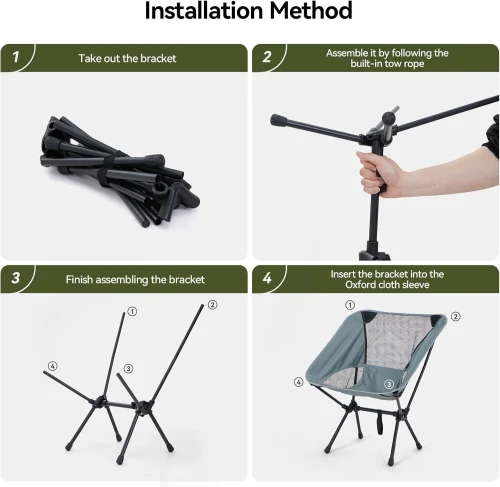 Chaise Camping Portable  Ultra Légère et Facile à Transporter