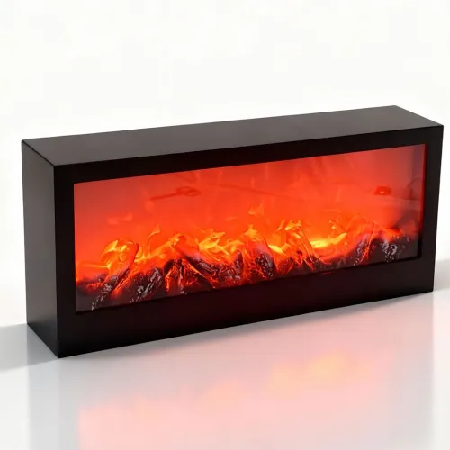 Cheminée Décorative LED avec Effet Flammes  Forme Rectangulaire