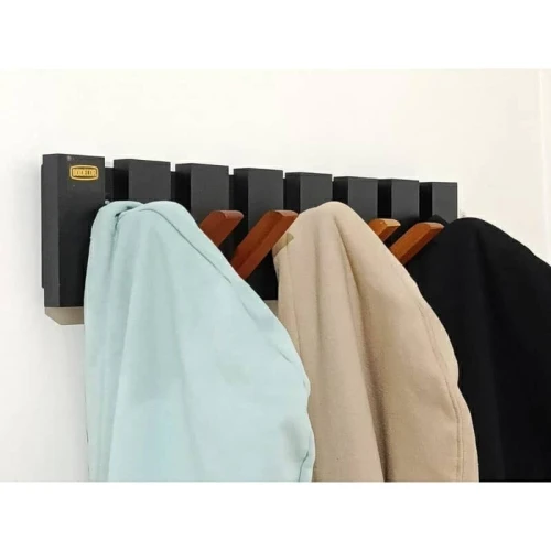 Porte-Manteau Mural Style Piano  7 Accroches Bois Moderne