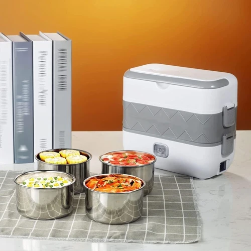 Lunch Box Électrique Chauffante  Récipients en Acier Inoxydable